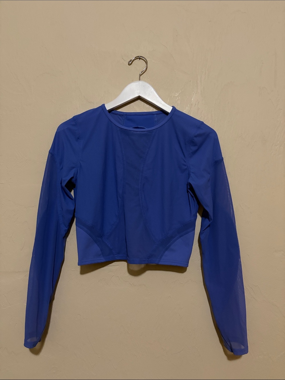 Lululemon Mesh Panel Long-Sleeve Cropped Training Top - Indigo Blue